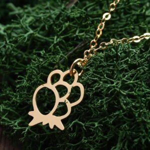 naszyjnik malina moroszka srebro pozłacane