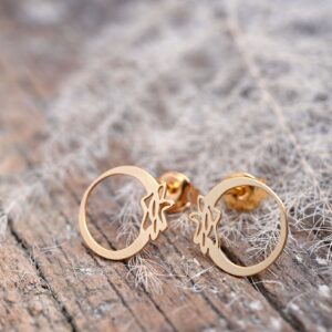 kolczyki czarna jagoda srebro pozłacane