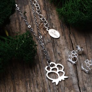 zestaw malina moroszka srebro kolczyki i naszyjnik